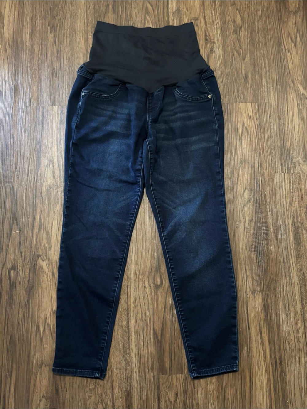 Sonoma Maternity Dark Wash Skinny Jeggings Belly Panel Size 14
